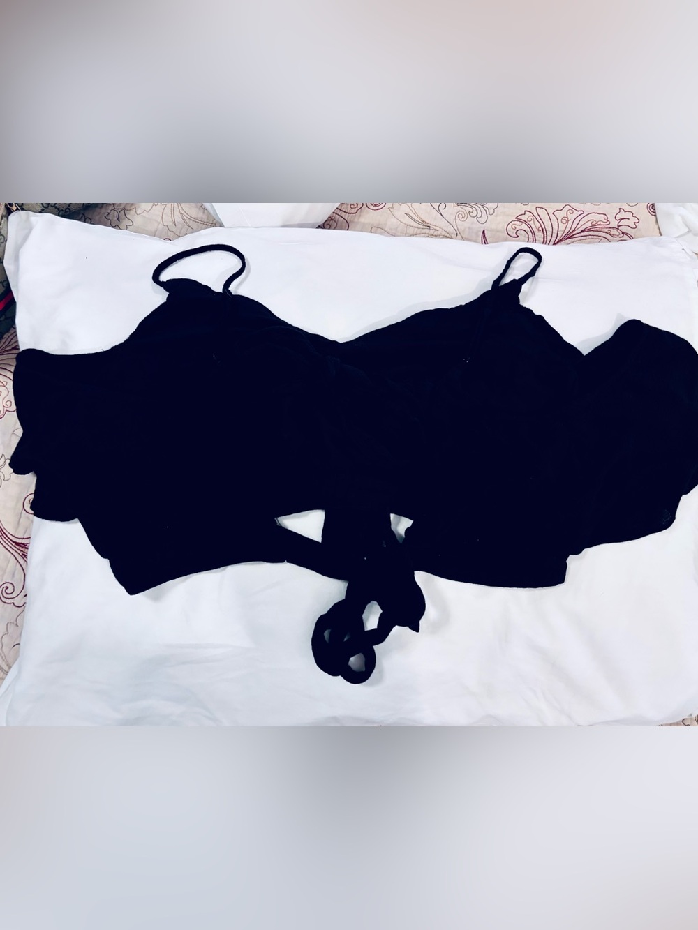 Lulu's Black Tie-Front Bralette Top